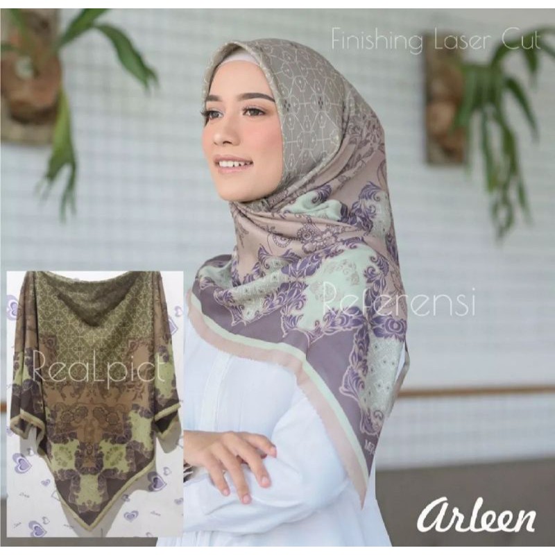 Hijab segi empat motif arleen / Kerudung Voal Premium / HIJAB / JILBAB terbaru 2021