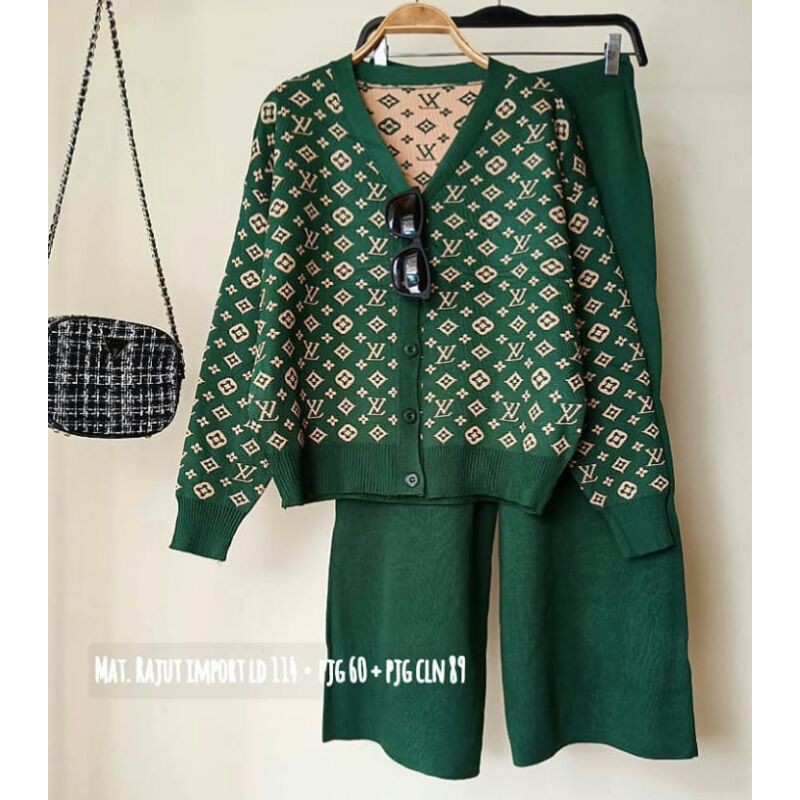 Setelan rajut kulot LV**, gucc*i, di*or import