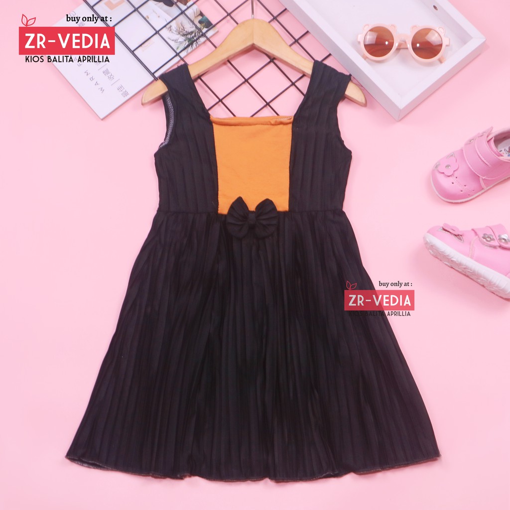 Dress Riani uk 3-4 Tahun / Dres Baju Tanktop Pakaian Plisket Gaun Import Yukensi Anak Perempuan