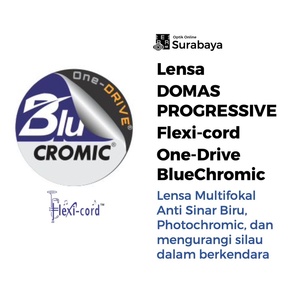 Lensa Multifocal DOMAS Progressive Flexi-cord One-DRIVE BluChromic
