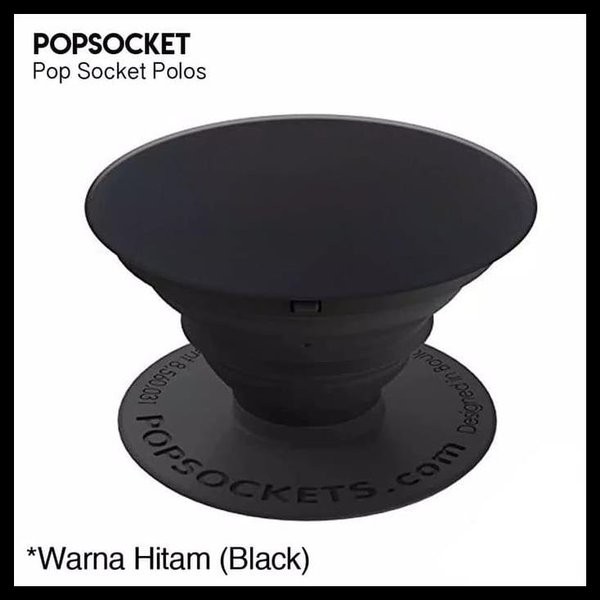 POP SOCKET HP POLOS HITAM SIMPLE MURAH MERIAH