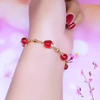 Gelang Xuping Gold wanita dewasa motif rantai Giok fashion P4467