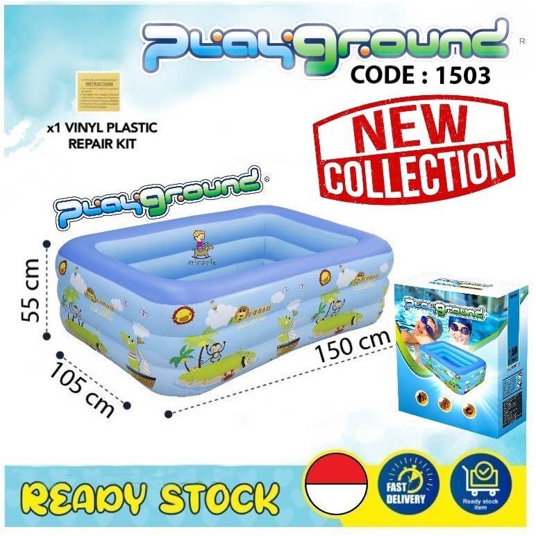 Kolam Renang Anak / Kolam Mandi Bola Inflatable Bestway Pool 1,5 meter Kolam 4 Ring Baby SPA Murah-2