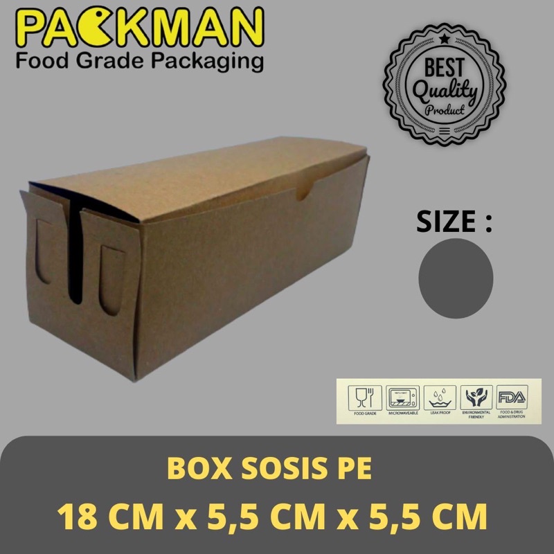 

BOX SOSIS / BOX HOTANG / BOX CORNDOG / BOX SATE KRAFT - LAMINASI PE