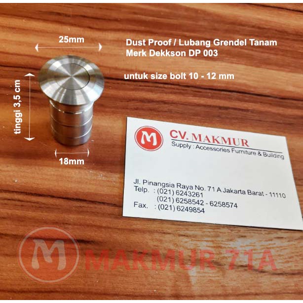 Dust Proof Dekkson DP 003 / Lubang Grendel Tanam Dekkson