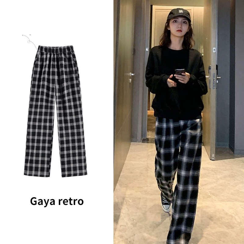 CELANA KULOT WANITA Korea tartan pants hightwaist celana wanita celana kotak kotak wanita KULOT BERK