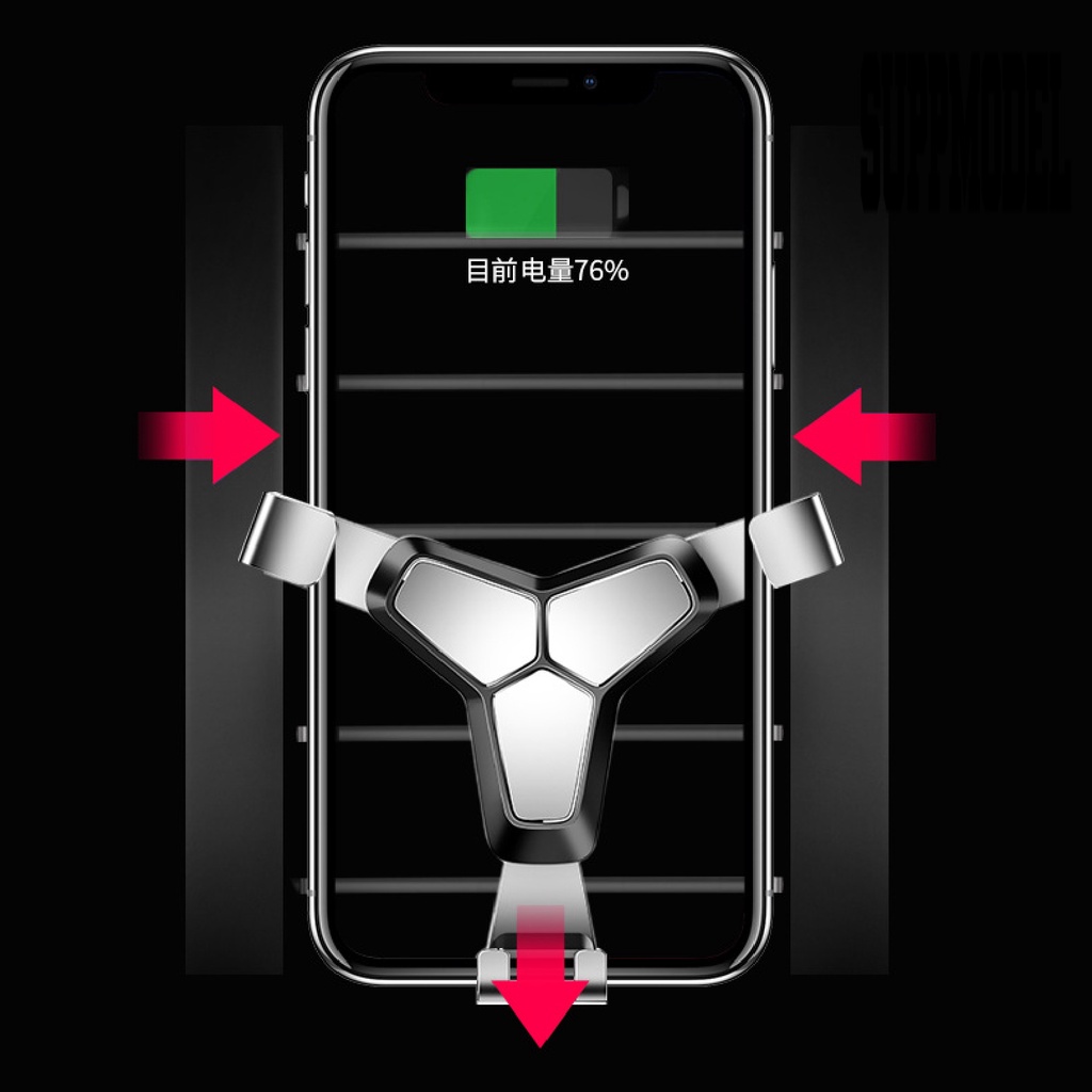 Stand Holder Handphone Gravitasi Warna Hitam Untuk Ventilasi Ac Mobil