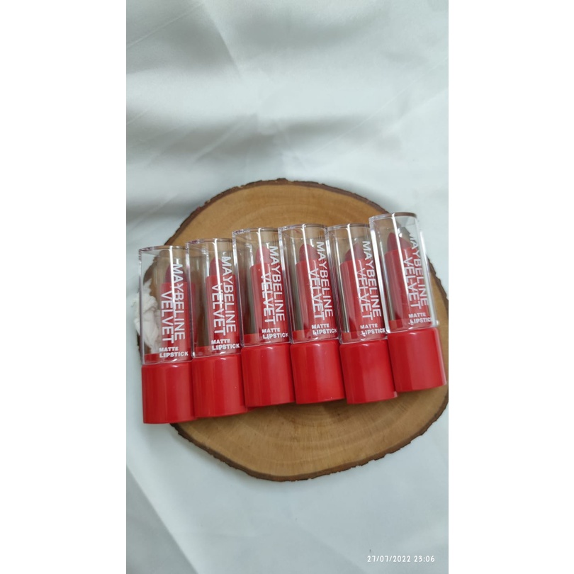 12 PCS/ LUSIN-LIPSTICK MATTE MAYBELLINE VELVET BD-5071/LIPSTICK PADAT