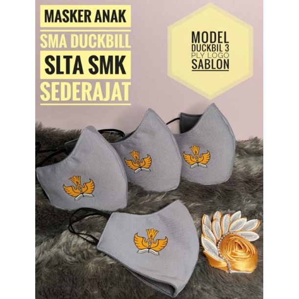 Masker Anak SMA/SMK Sederajat Logo Sablon