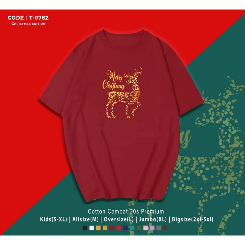 KAOS NATAL RUSA CHRISTMAS/KAOS KATUN EDISI NATAL DEER RUSA