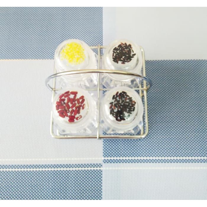 

Tempat Bumbu Acrylic 4 Set+Rak Stainless 514