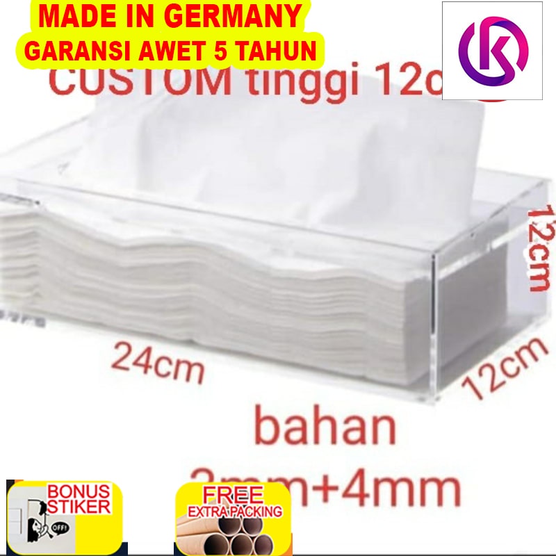 

Grosir Acrylic Tempat tisue custom T12cm