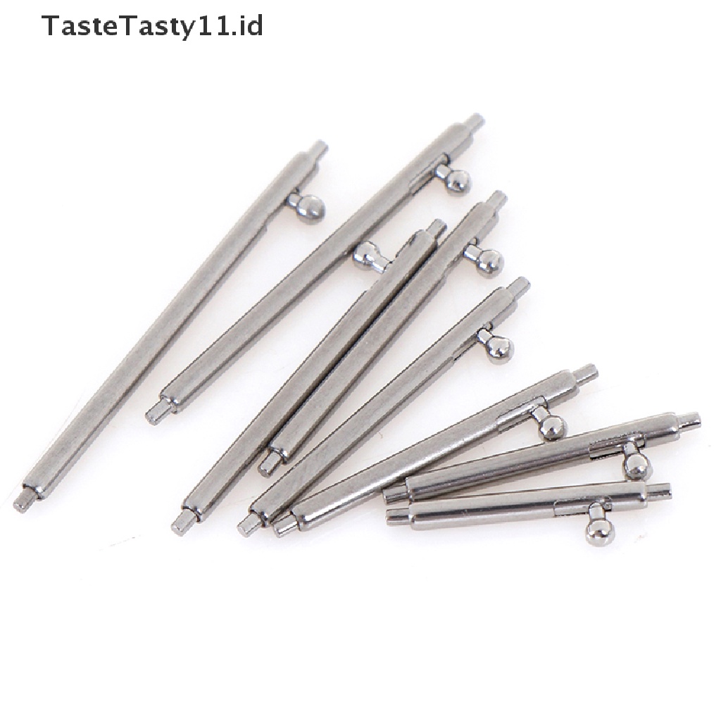 10pcs Pin Bar Strap Jam Tangan Bahan Stainless Steel Ukuran 12-24mm