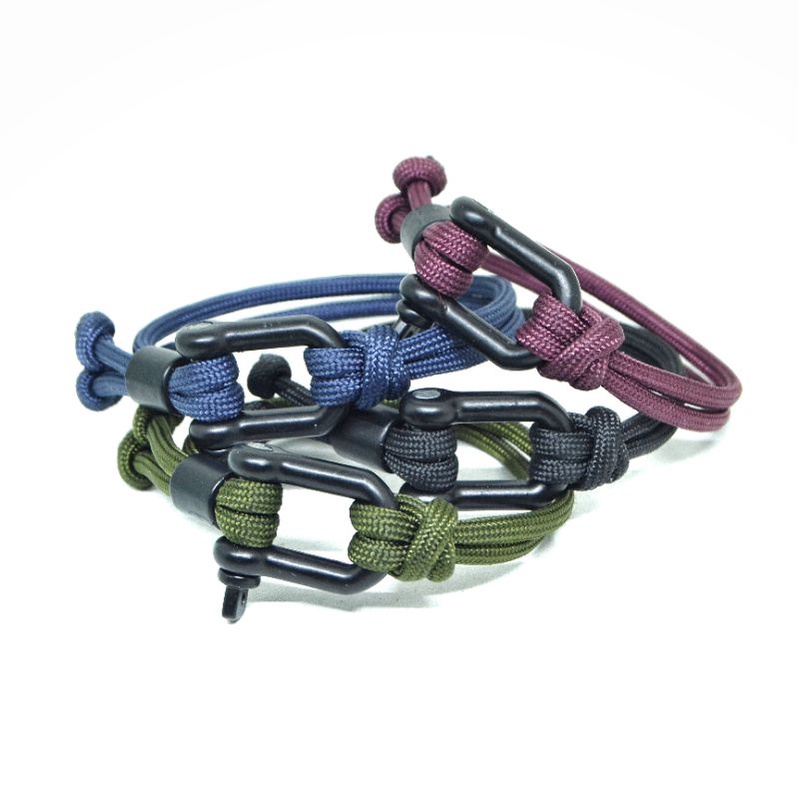 Gelang Nautical Tali Paracord Pria Survival Outdoor Warna Polos