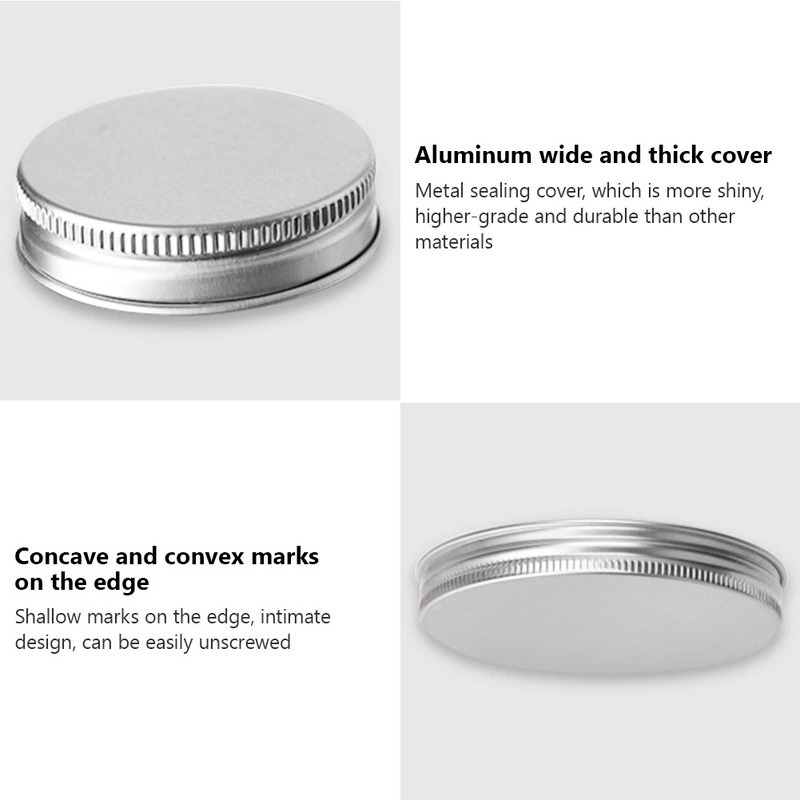 Aluminum Lid Round Food Storage Tank/ Transparent Plastic Storage Jars Container/ Clear Face Cream Sample Pot/ Kitchen Wide Mouth Refillable Bottles