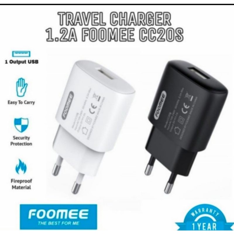 KEPALA CHARGER FOOMEE CC20S , ADAPTOR BATOK CASAN