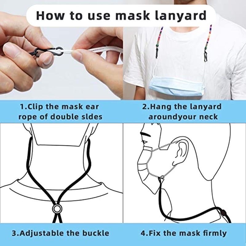 Tali Pengait Gantungan Masker Warna - Lanyard Masker Strap String Tenun