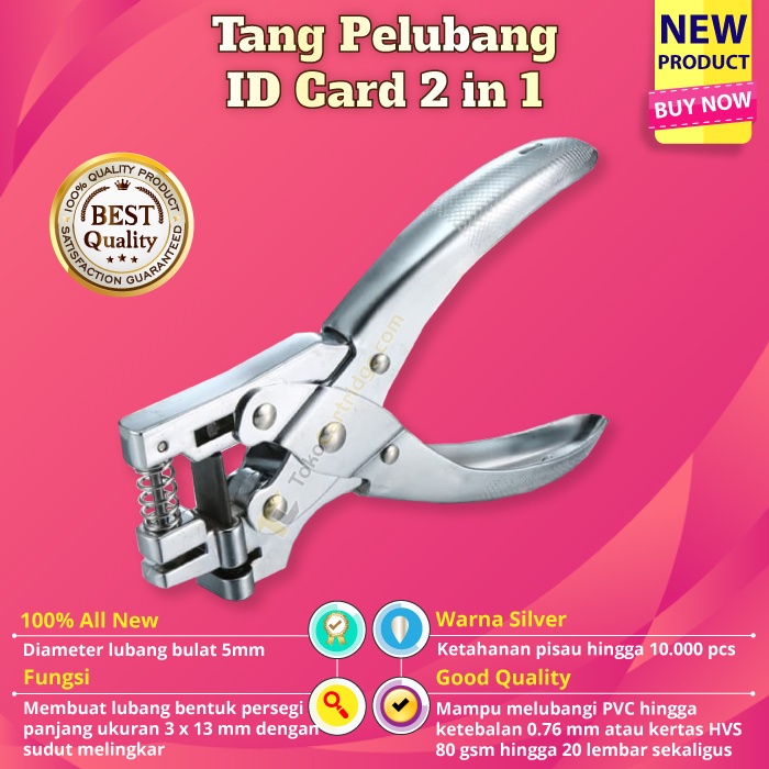 Tang Pelubang ID Card 2 In 1 Diameter 5mm Alat Plong Kertas PVC 5 Mm