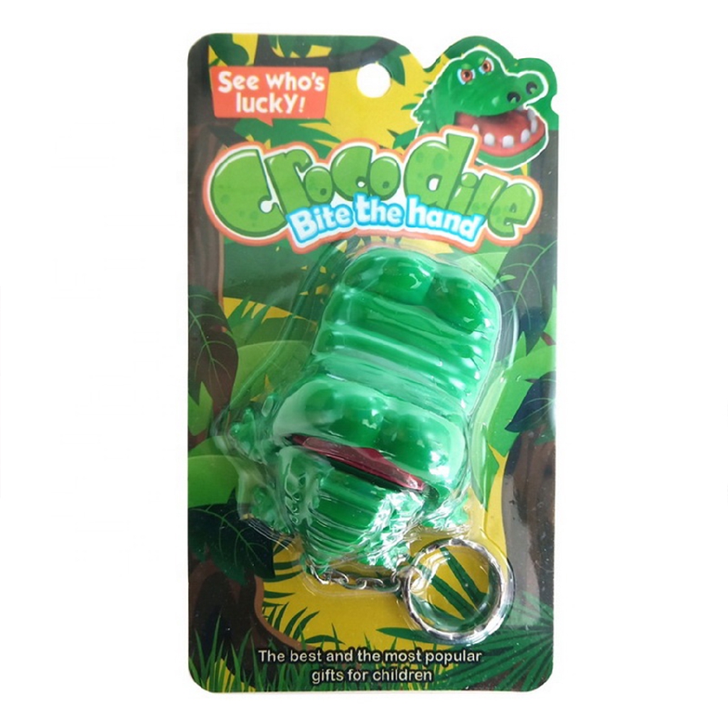 Gantungan Kunci Bite Hand Bentuk Mulut Buaya Ukuran Mini Mainan Anak