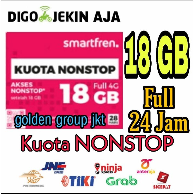 Perdana Smartfren 18GB Kuota NONSTOP 24Jam Full 4G