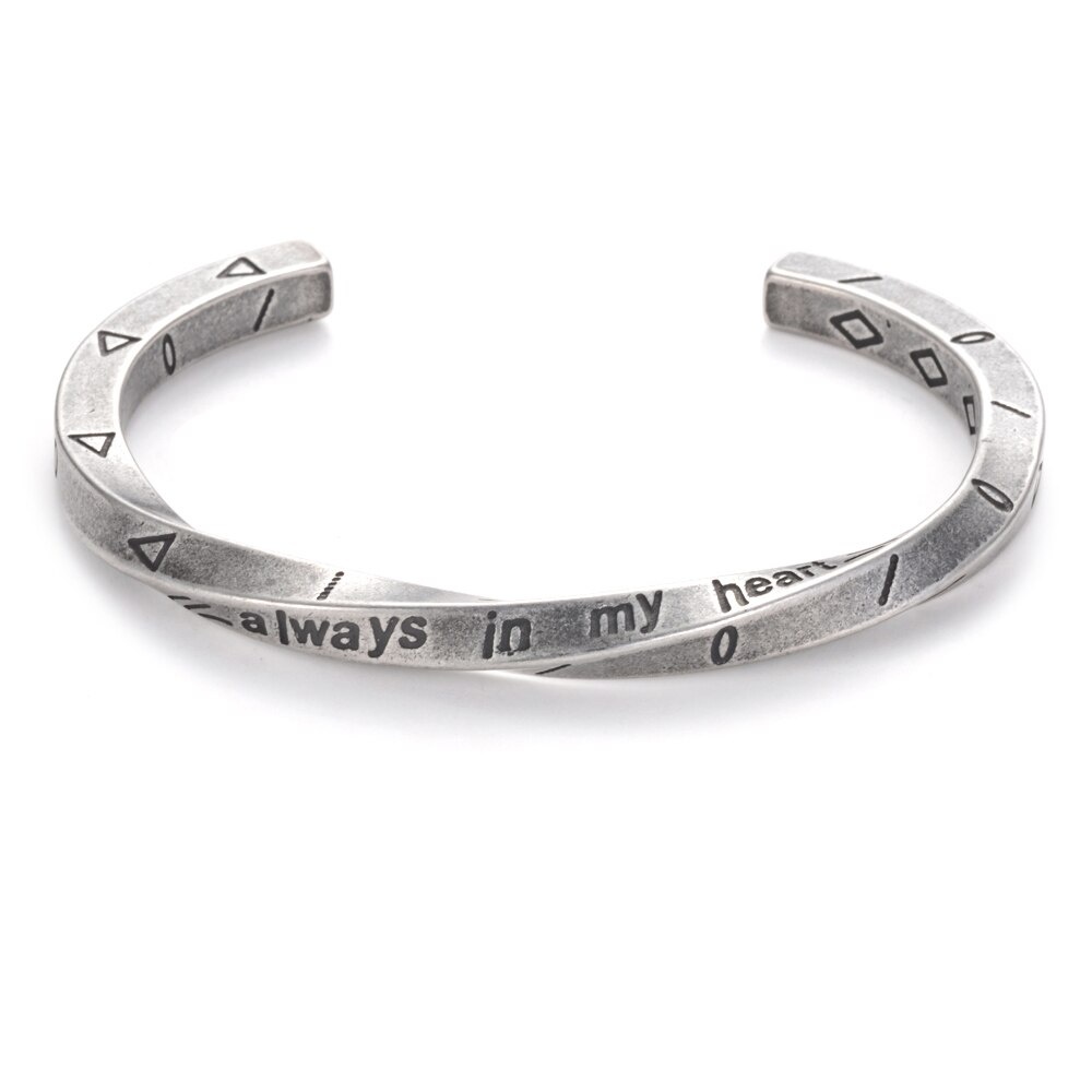 Gelang Bangle Motif &quot; Always In My Heart &quot; Viking War &quot; Bahan Titanium Steel Untuk Pria/Pasangan