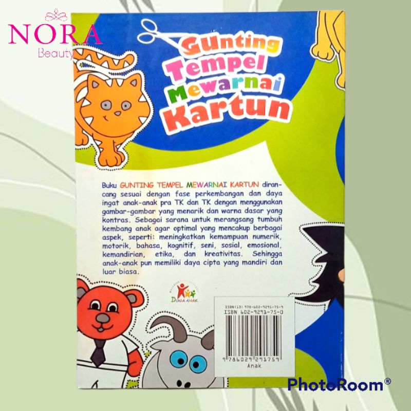 Buku Gunting Tempel Mewarnai Kartun // murah