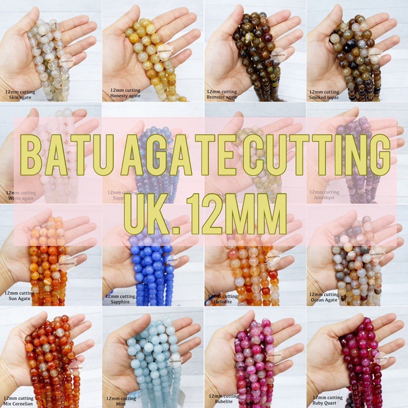 (rentengan) BATU AGATE CUTTING 12mm
