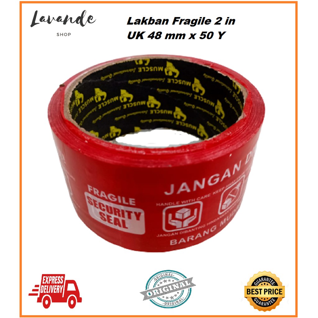 

LAKBAN FRAGILE / LAKBAN FRAGILE JANGAN DIBANTING 2 IN 50 YARD MERAH