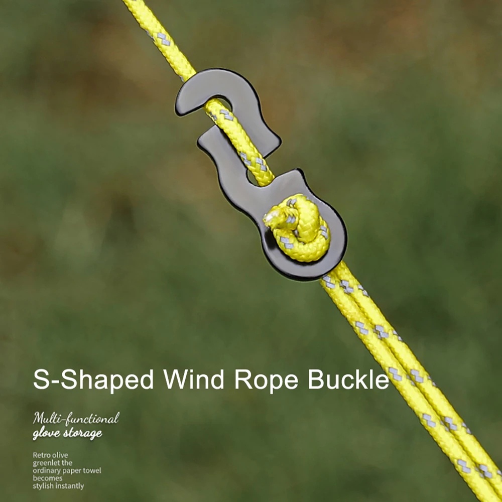 10 Pak Pengencang Tali Tenda Tipe S Adjustable Untuk Camping / Outdoor