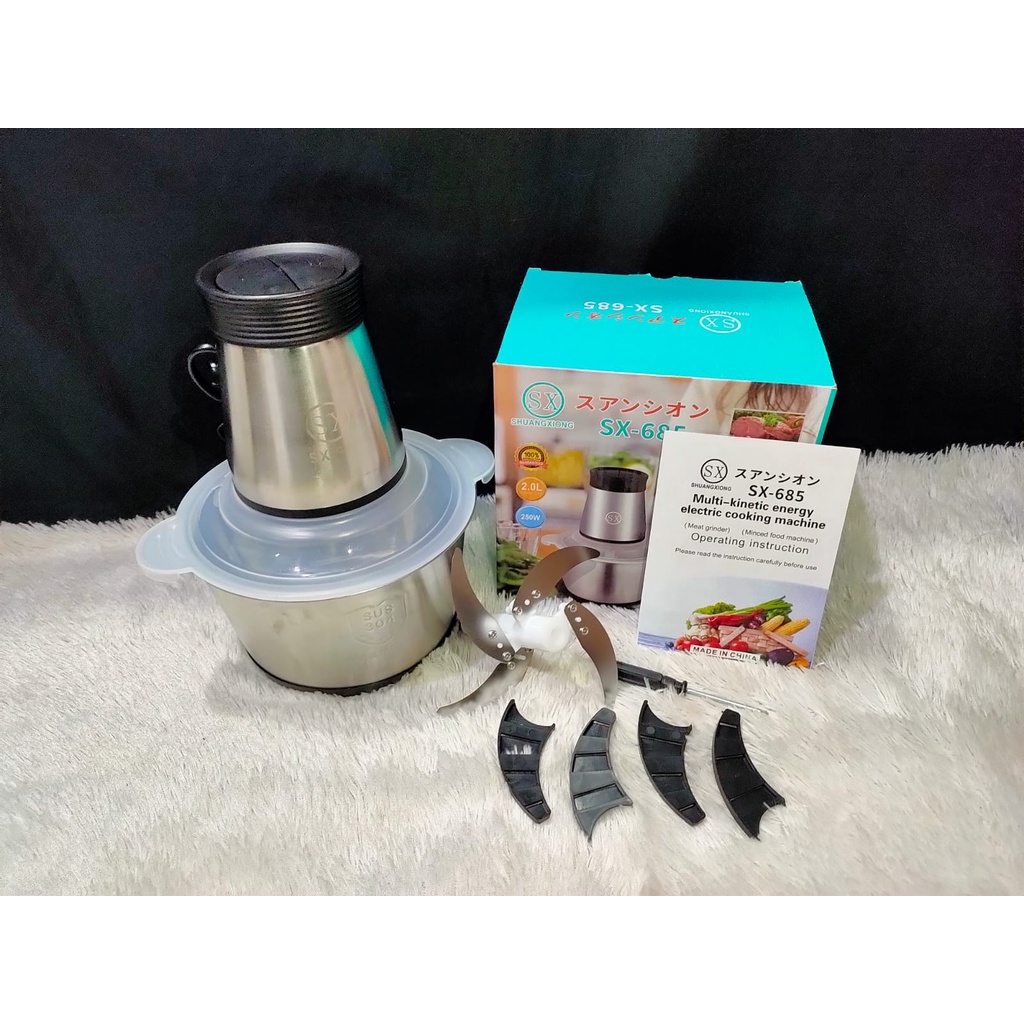 Blender Portable SX-685 Multifungsi | Blender Multifungsi Stainless Steel SX685 | Blender Daging Shuangxiong SX 685 Anti Karat | FMS