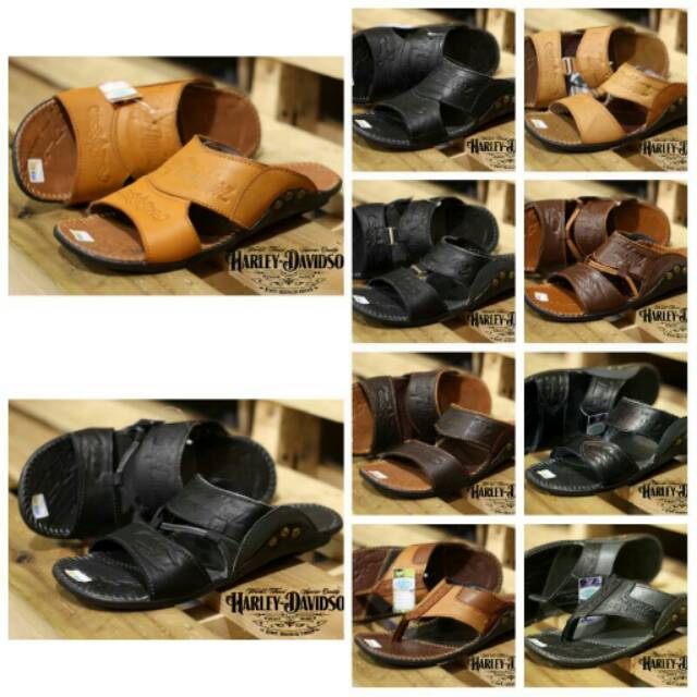 Sandal Pria Kulit Asli Harley Davidson