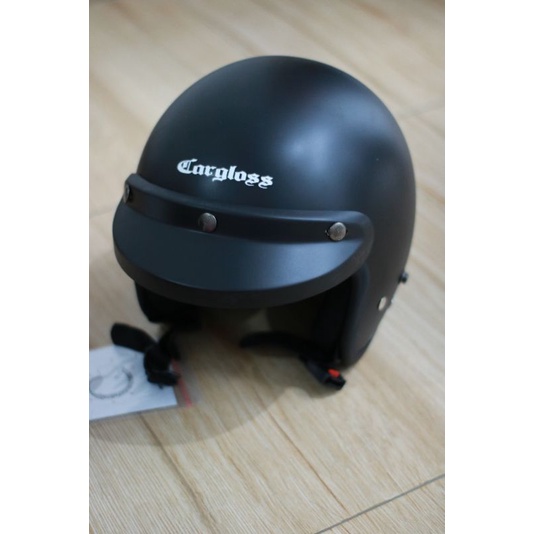 Helm Cargloss CFM retro black Doff 100% original Tanpa Kaca