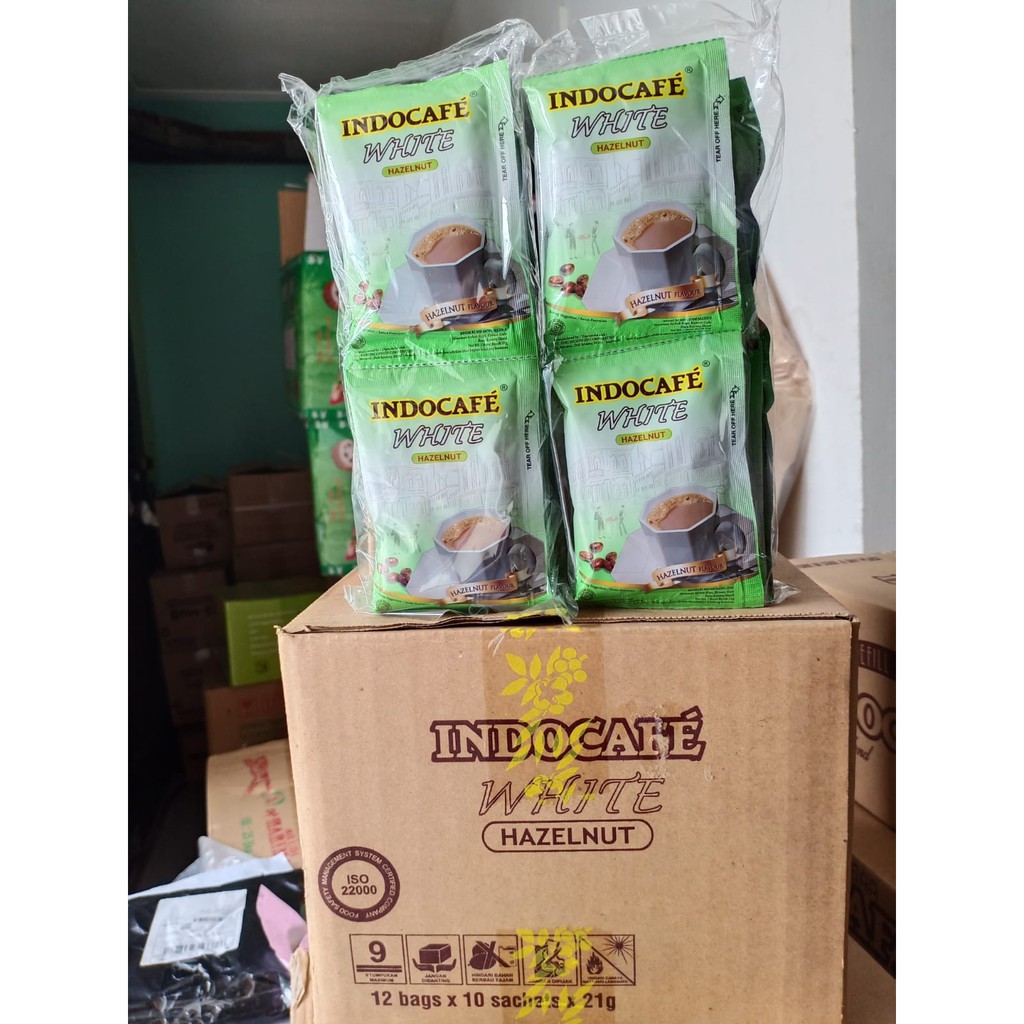 

Indocafe White Coffee Hazelnut / Brown Sugar 21gram - 1 KARTON