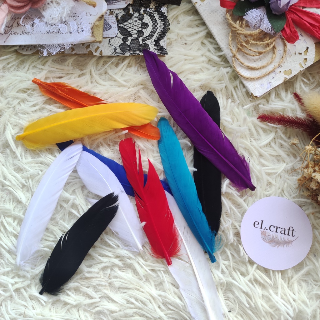 

Bulu Ayam Sintetis Kaku Dekorasi Craft Scrapbook Planner Journal Kit