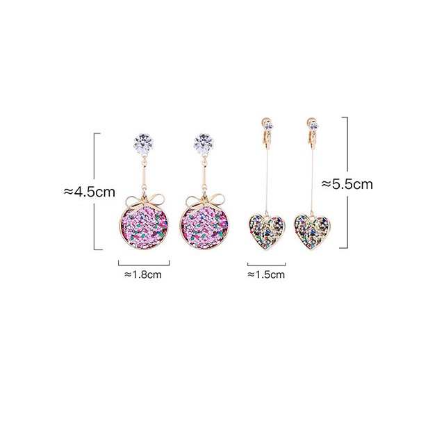 LRC Anting Tusuk Fashion Round Gold S925 Sterling Silver Geometric Love Earrings D17368
