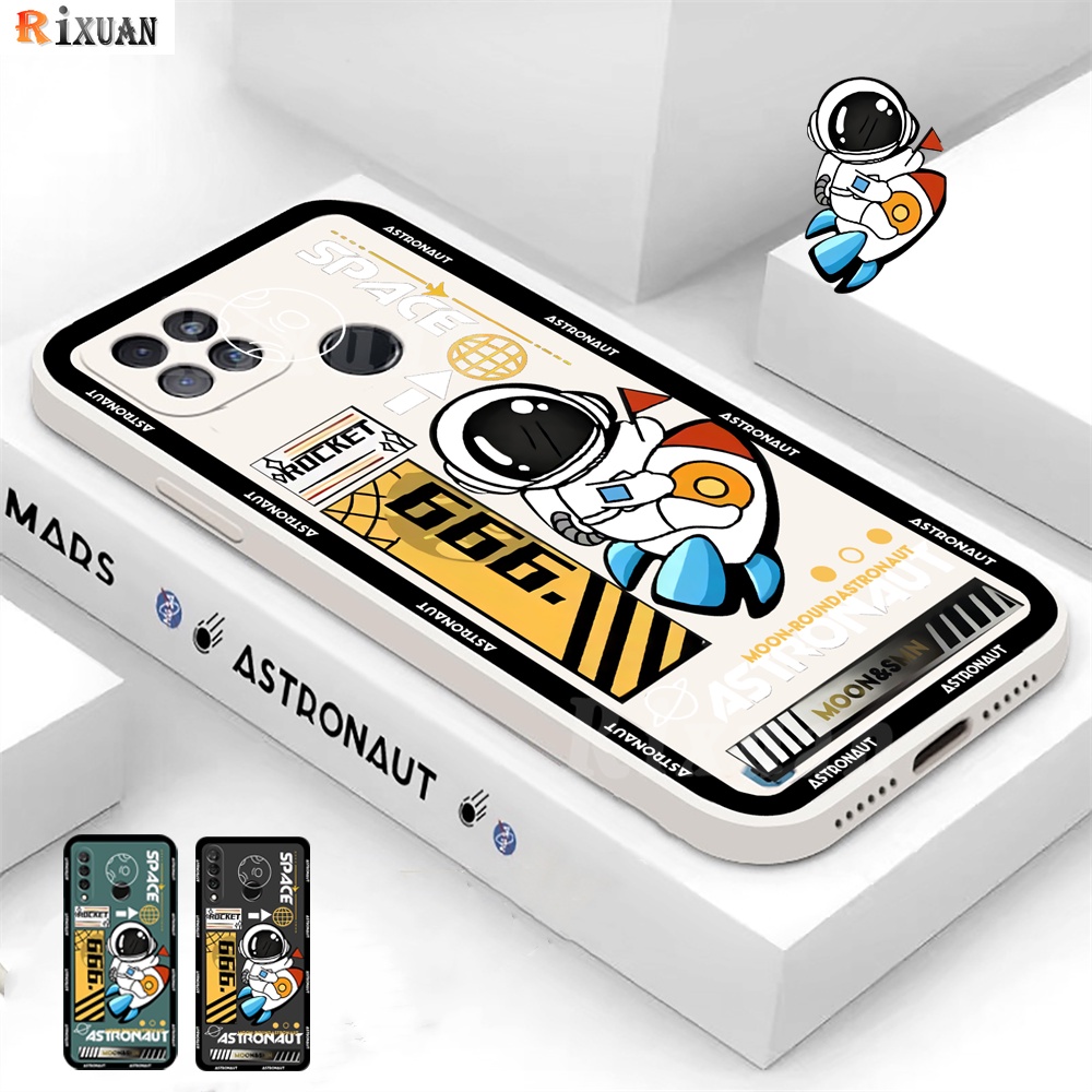 Soft Case TPU Matte Desain Astronot Roket Luar Angkasa Untuk Realme C21Y C25Y C35 C21 C11 C25 C17 C15 C12 C3 C2 Realme 8i 7i 5 5i 6i 7xuan 6Pro 30xa