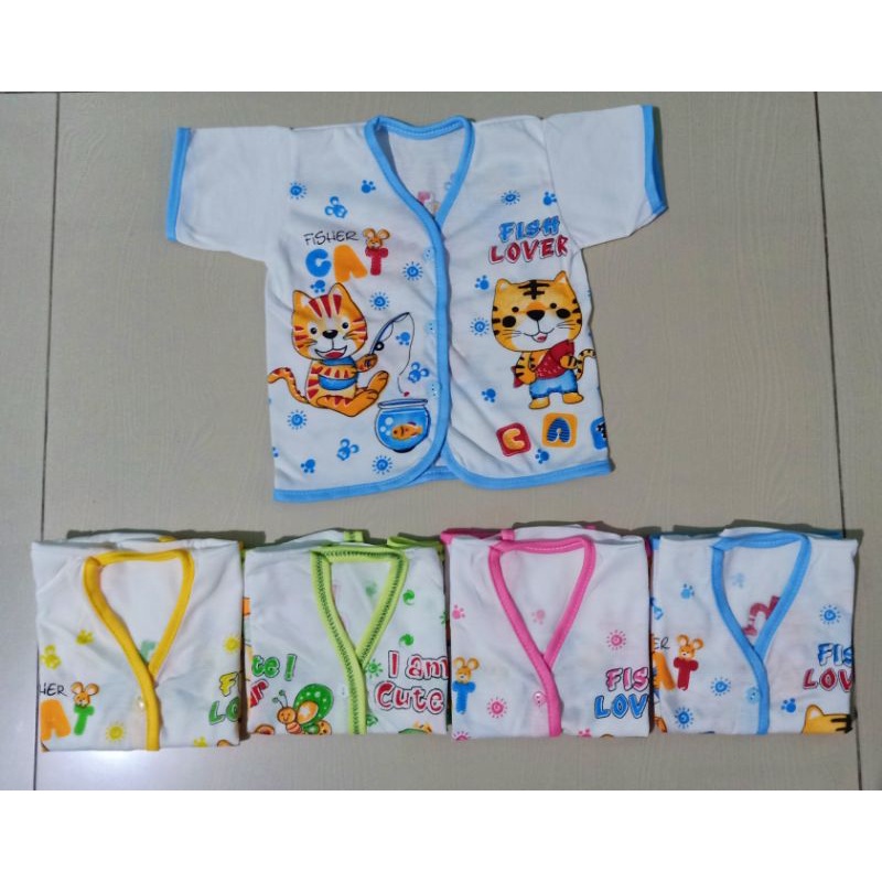 Baju Bayi Lengan Pendek KATUN 3Pcs Baju Bayi Baru Lahir  Baju Bayi Lusinan Ukuran Newborn 0-6 Bulan Perlengkapan Bayi Baru Lahir