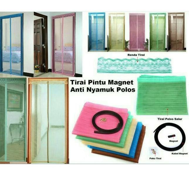 Telah Hadir.. DISKON    Tirai Kelambu Pintu Anti Nyamuk POLOS Magnet lock