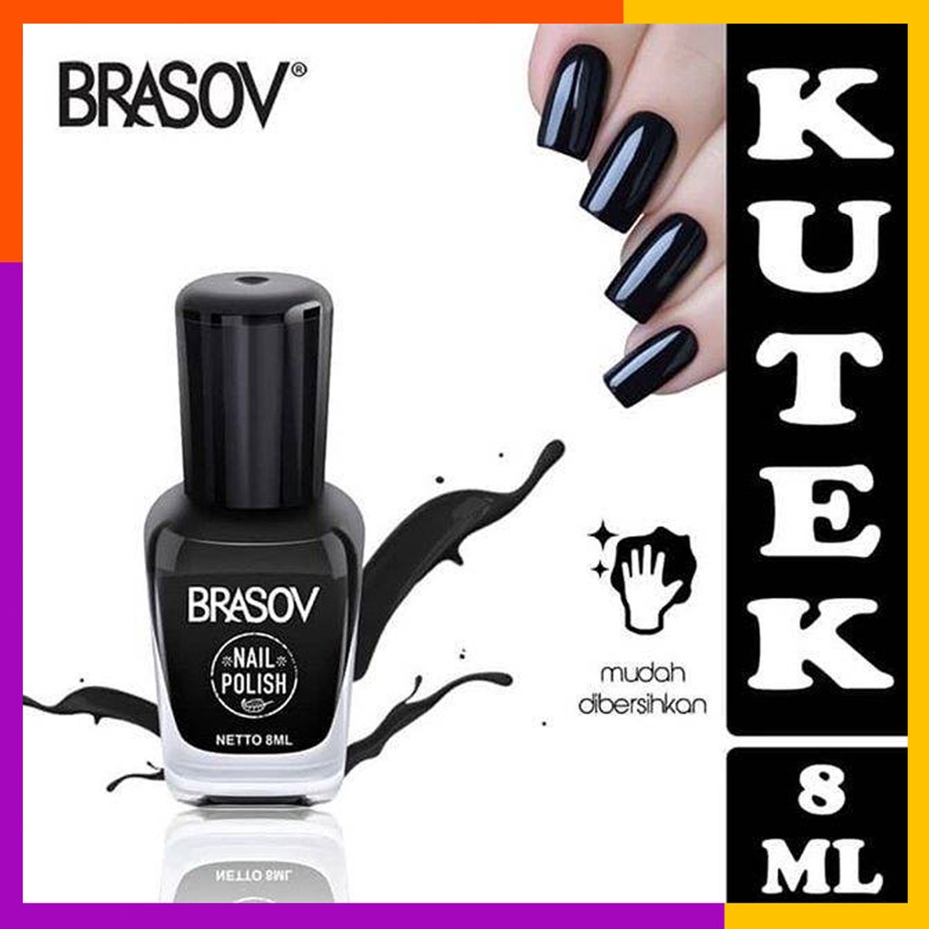 BRASOV Nail Poils Black | Cat Kuku Hitam