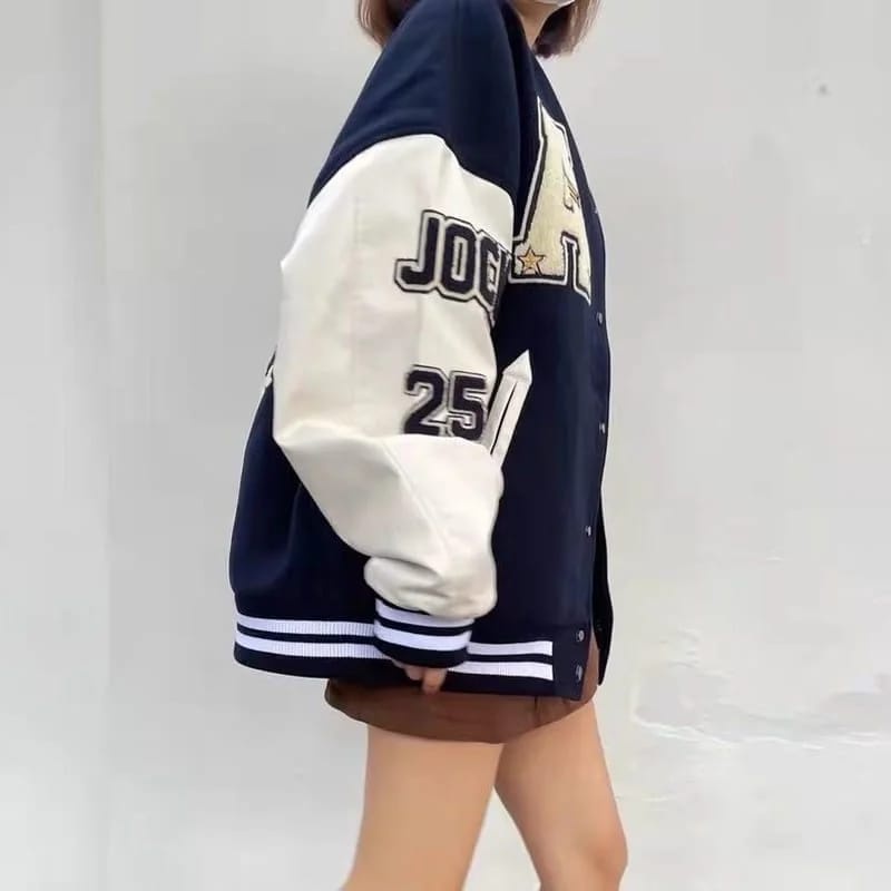 A Chok 3D Varsity Premium OOTD Unisex Casual Daily Remaja Unisex l Jaket Wanita