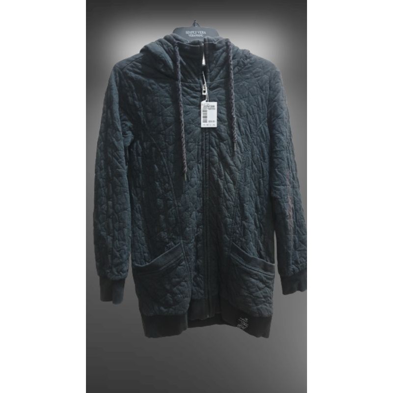 Jaket zipperr hoodie bulu angsa/sherpa (preloved) merk unionbay