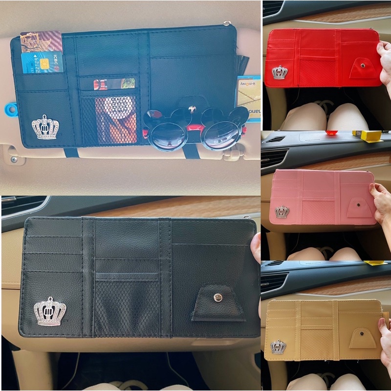 tempat kartu tempat kacamata sunvisor kulit tempat kartu mobil mahkota sunvisor Sunvisor Car Organizer Kulit Import Tempat Kacamata Mobil Sun Visor Tempat Dompet Kartu Pulpen