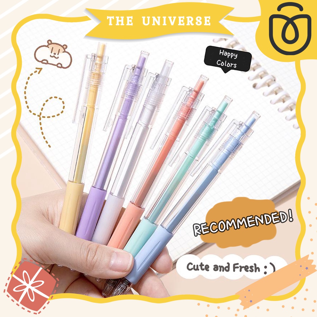 [THE UNIVERSE] Pulpen Mekanik 0.5mm Pastel Pena Gel Mekanik Pastel - ST003