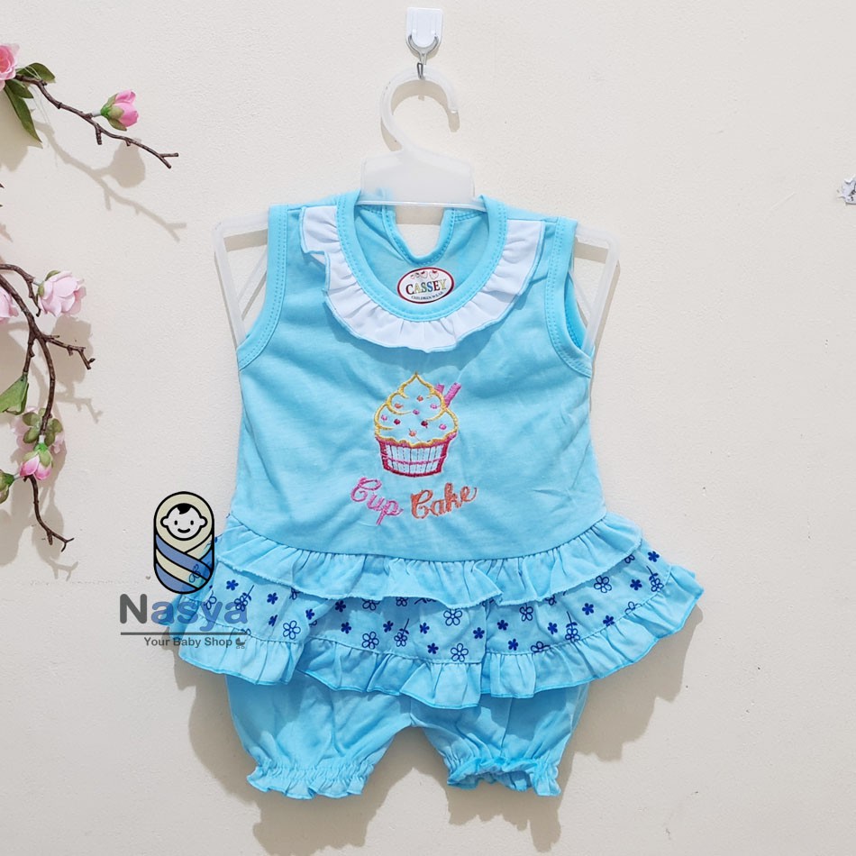 [N-072] Terbaru !! Setelan baju Bayi Perempuan Motif Lucu(3-6 bulan)