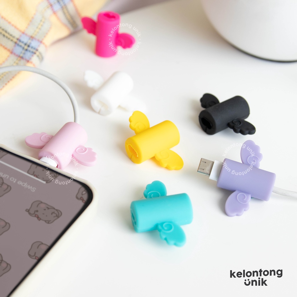 ANGEL WING - Cable Bite Universal/ Pelindung Ujung Kabel/ Cable Saver/ Cable Protector (Compatible for iPhone &amp; Android)