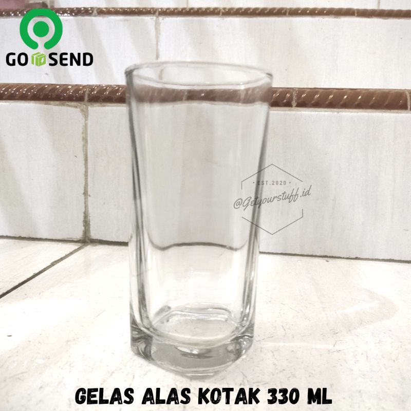 Gelas Kaca Beling Alas Kotak Square 330 ml Persegi Sterling