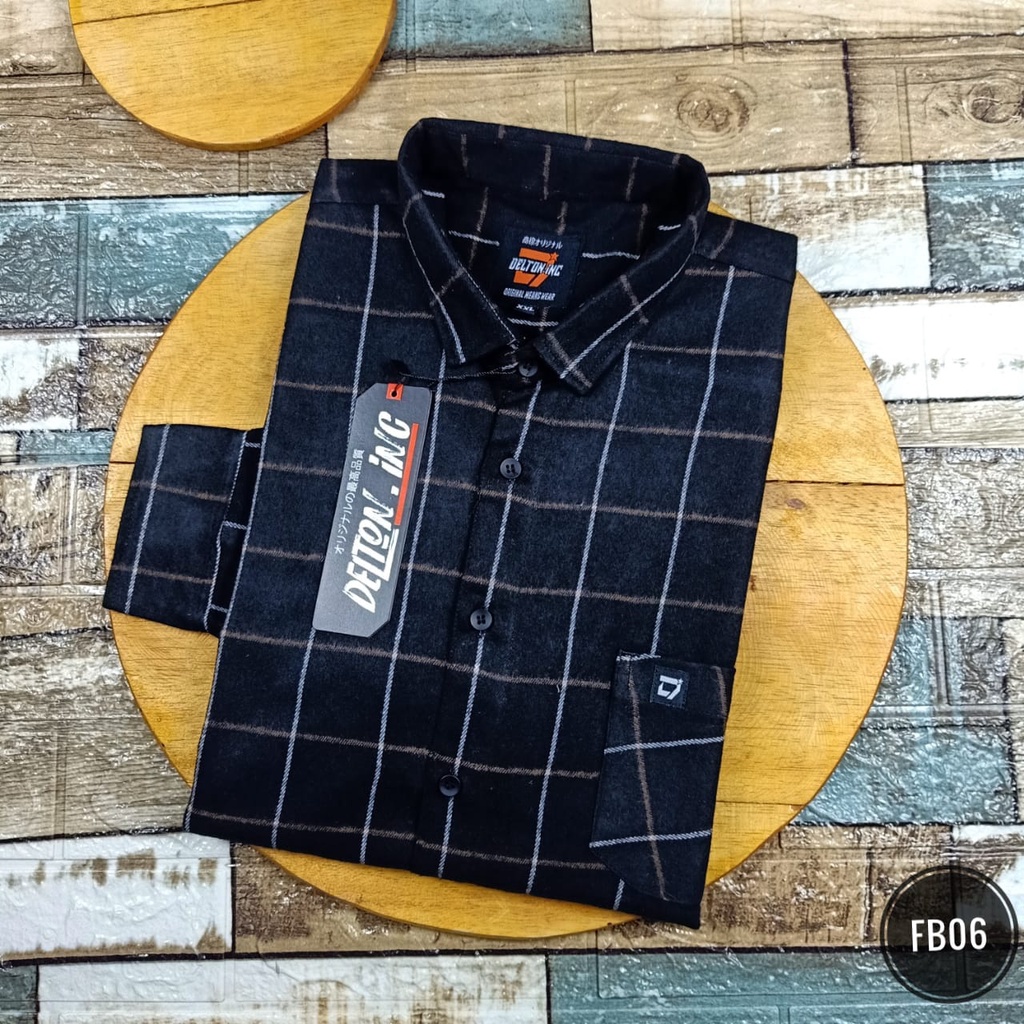 Kemeja Flanel Pria Lengan Panjang XXL 3XL|Atasan Size Big Size Kameja Cowok Panel Distro Surfing FB01