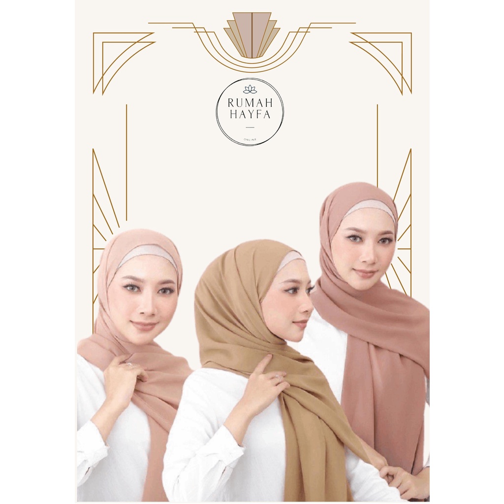 HAYFA - Pashmina Ceruty Babydoll Premium Hijab Pashmina Polos Murah 180x75 CM Jilbab Pasmina Sabyan Termurah Best Seller Kerudung Jahit Tepi Bukan Instan Pasti Premium Ceruti No Daimond Panjang Non Tali Krudung Pasmina Babbydoll