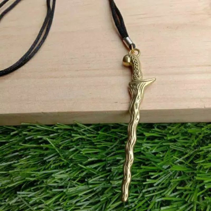 kalung tali hitam pria / kalung tali hitam / kalung bandul keris