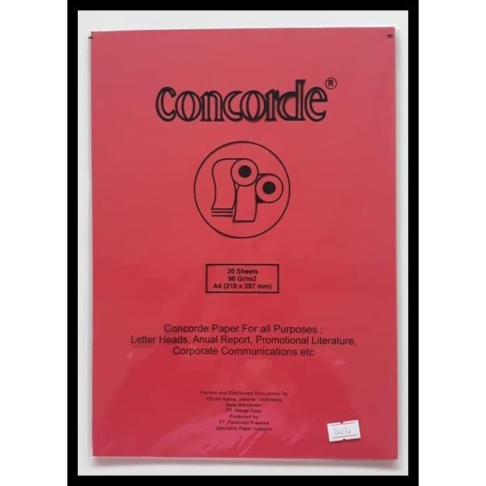 

KERTAS CONCORDE A4 90 GR 80212 RED